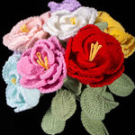 DIY Multi-Color Single Stem Crochet French Rose Bouquet Material Kits