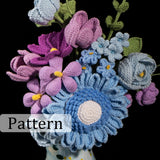 DIY Crochet Blue SunFlower Bouquet Kit