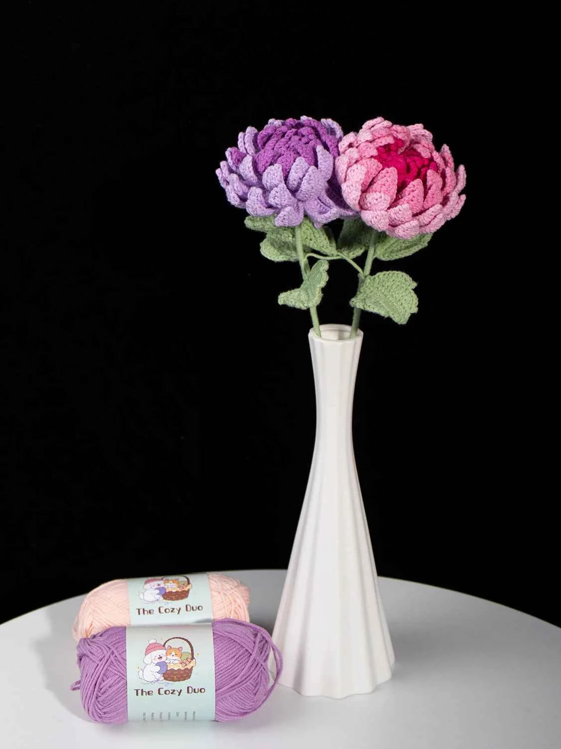 DIY Crochet Dahlia Flower Kit - Handmade Everlasting Blooms