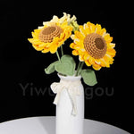 Double Layer Crochet Sunflower Stem – Handmade Knitted Flower, Faux Sunflower Gift, Eternal Bloom for Home Decor, Mother’s Day Gift
