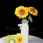 Double Layer Crochet Sunflower Stem – Handmade Knitted Flower, Faux Sunflower Gift, Eternal Bloom for Home Decor, Mother’s Day Gift