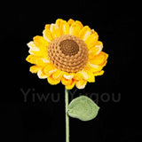 Double Layer Crochet Sunflower Stem – Handmade Knitted Flower, Faux Sunflower Gift, Eternal Bloom for Home Decor, Mother’s Day Gift