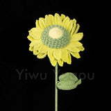 Double Layer Crochet Sunflower Stem – Handmade Knitted Flower, Faux Sunflower Gift, Eternal Bloom for Home Decor, Mother’s Day Gift