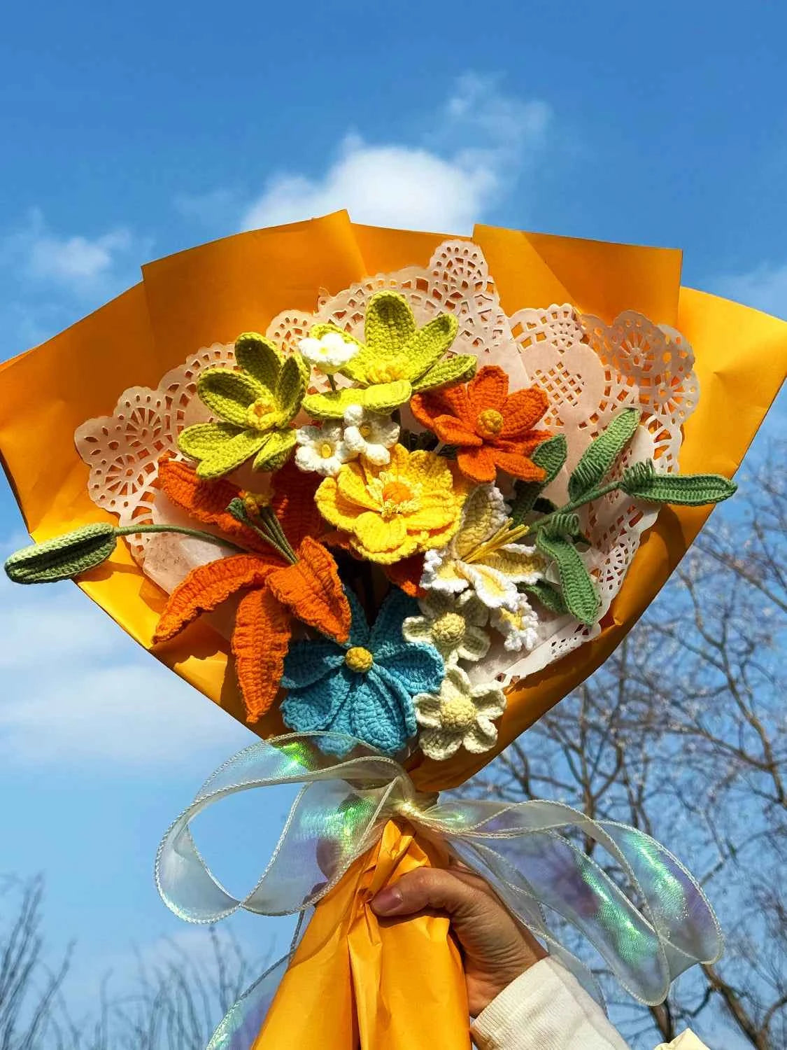 Handmade Crochet Flower Bouquet - Forever Floral Gift for Her