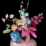 Crochet Flower Bouquet - Reusable Pink Blue Floral Gift