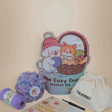 Hand-Crochet Wheat Stitch Tote Bag - Hand-Blended Yarn Bag