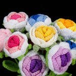 Hand Crocheted Single Rose Bouquet for Valentine's Day