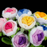 Hand Crocheted Single Rose Bouquet for Valentine's Day