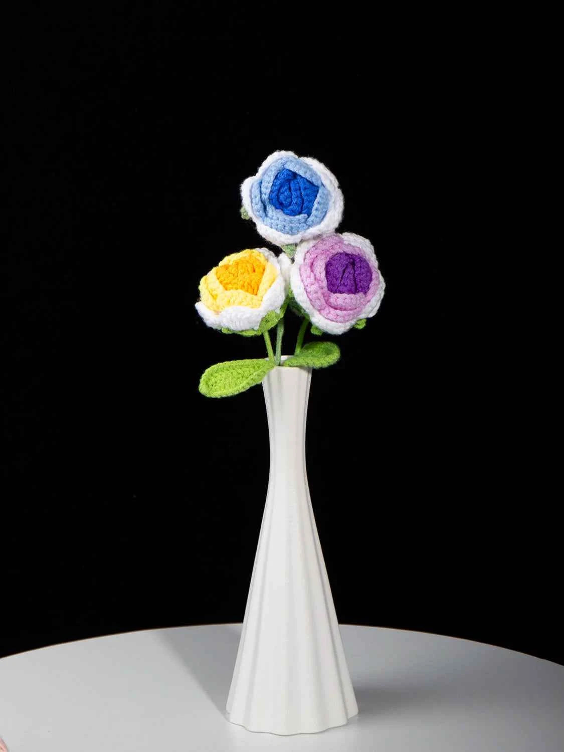 Hand Crocheted Single Rose Bouquet for Valentine's Day