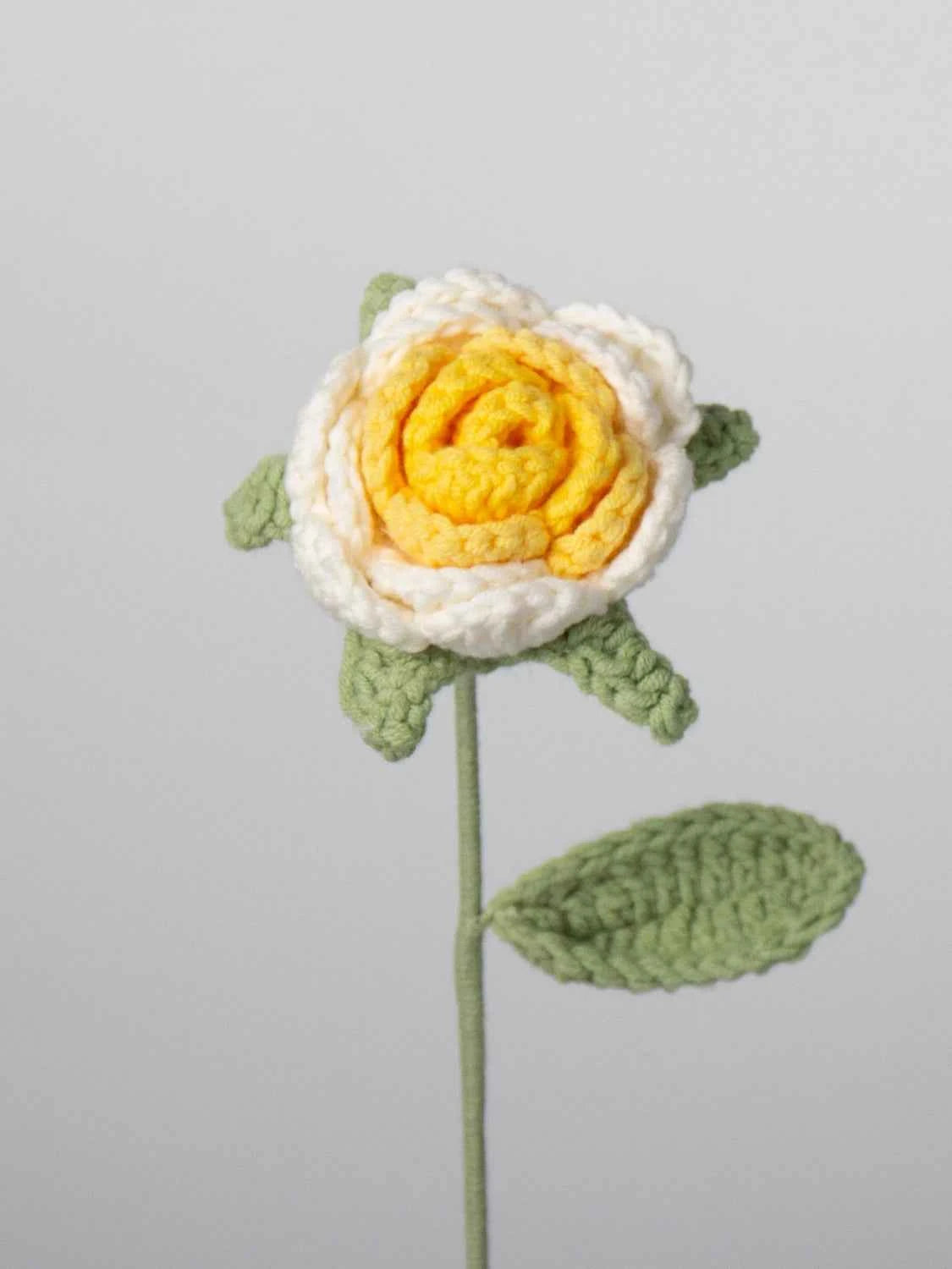 Hand Crocheted Single Rose Bouquet for Valentine's Day