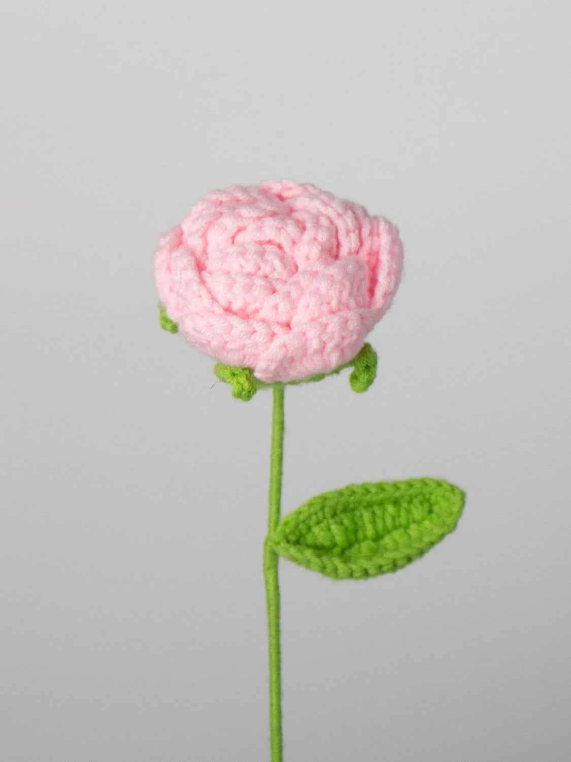 Hand Crocheted Single Rose Bouquet for Valentine's Day