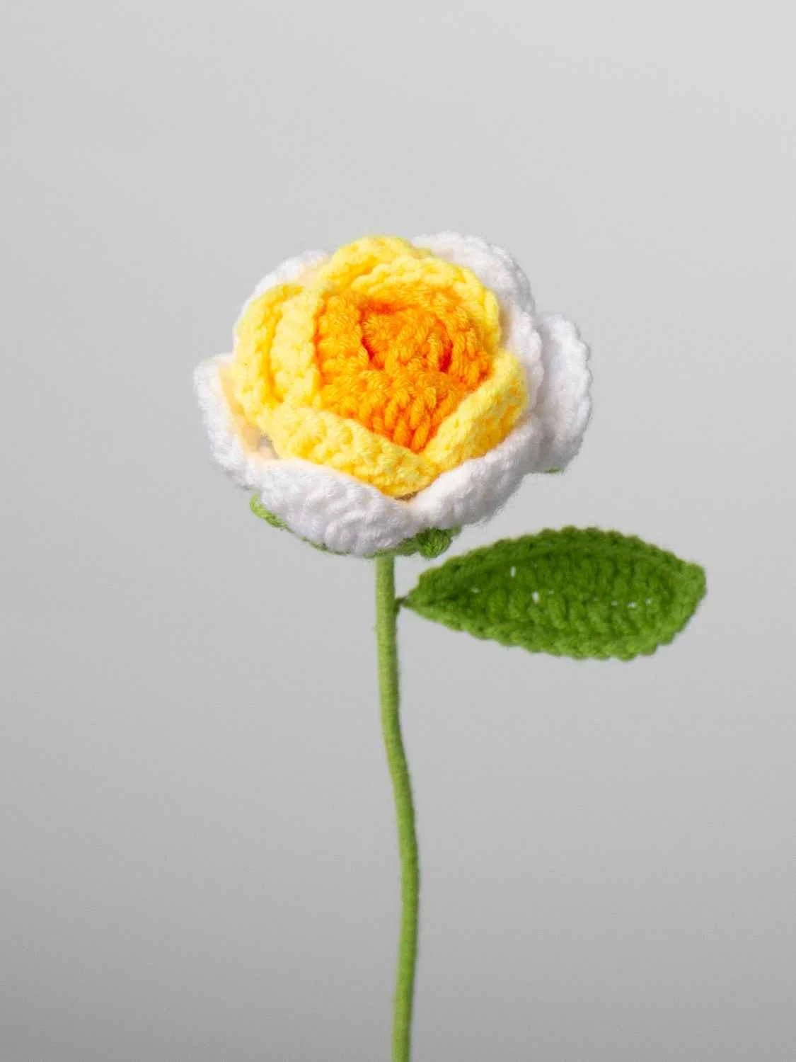 Hand Crocheted Single Rose Bouquet for Valentine's Day