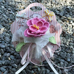 Crochet Single Stem Rose Greeting Card | Reusable Wool Flower Bouquet