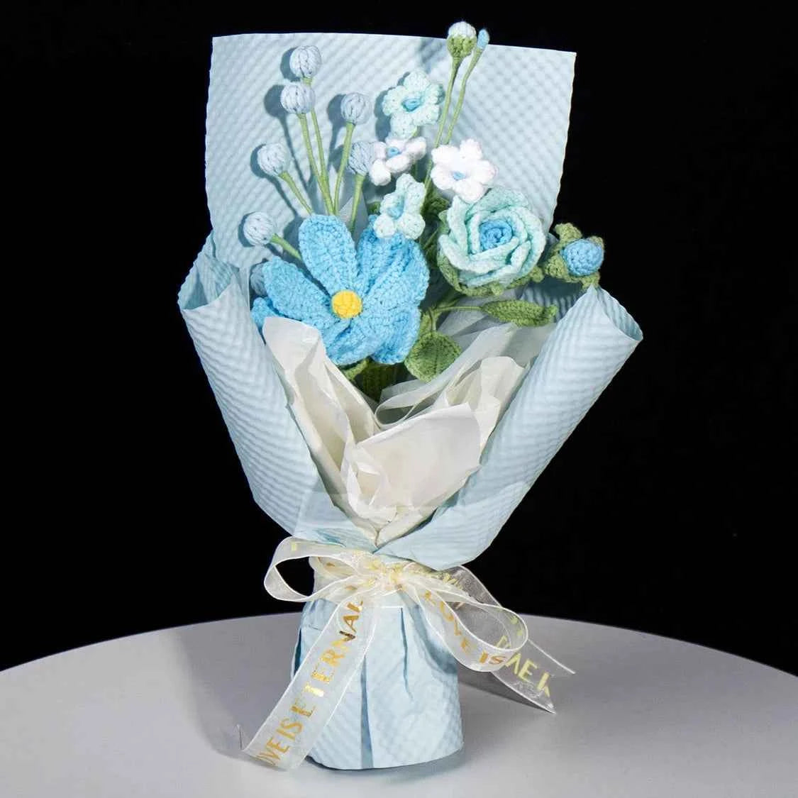 Handmade Crochet Flower Bouquet – Knitted Gesang Gift, Forever Flowers for Birthday, Mother's Day, Wedding Decor