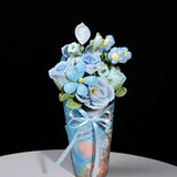 Handmade Blue French Rose Crochet Flower Bouquet - Everlasting Gift