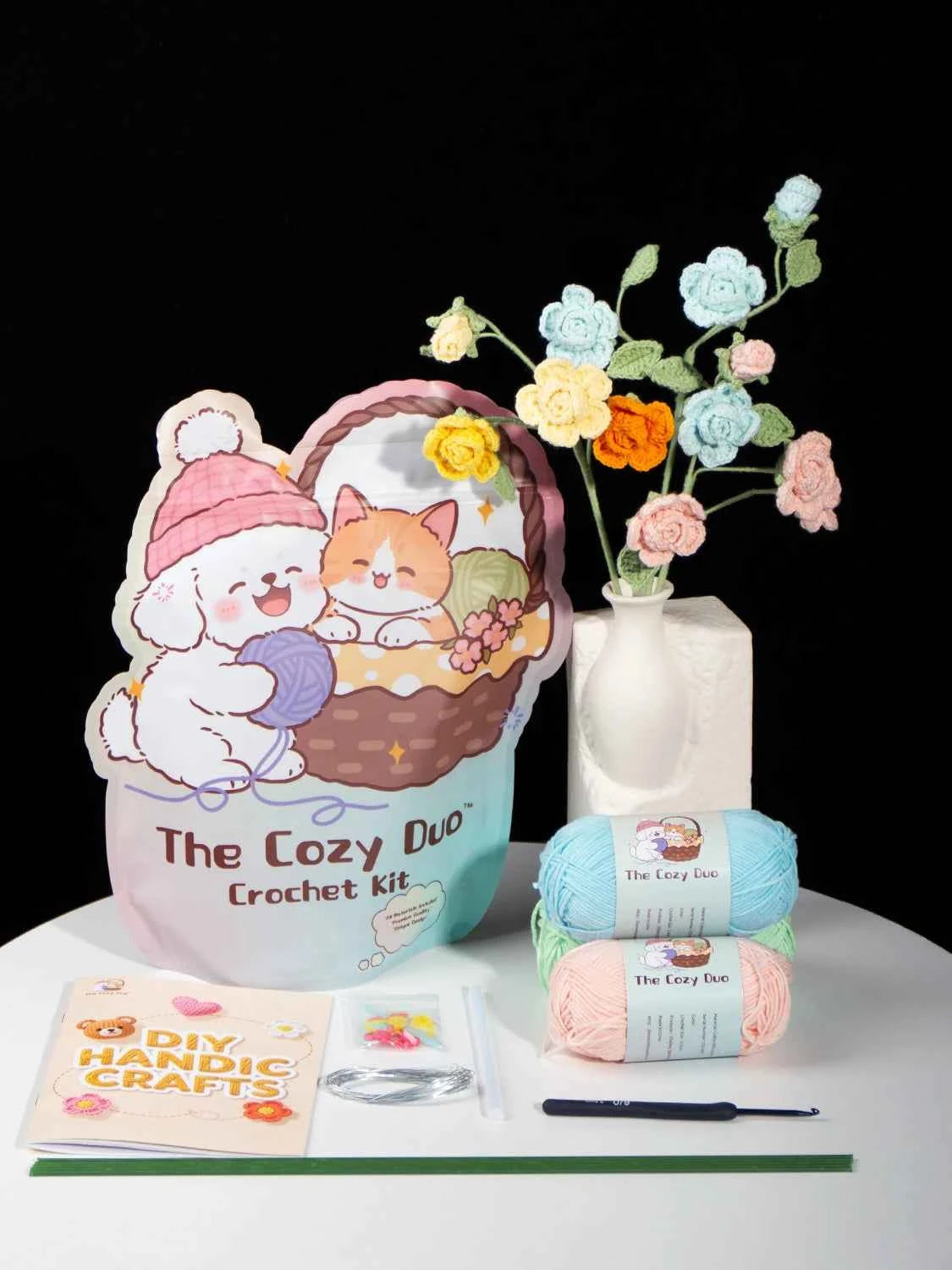 Handmade Crochet Barbie Rose Bouquet Material Kits