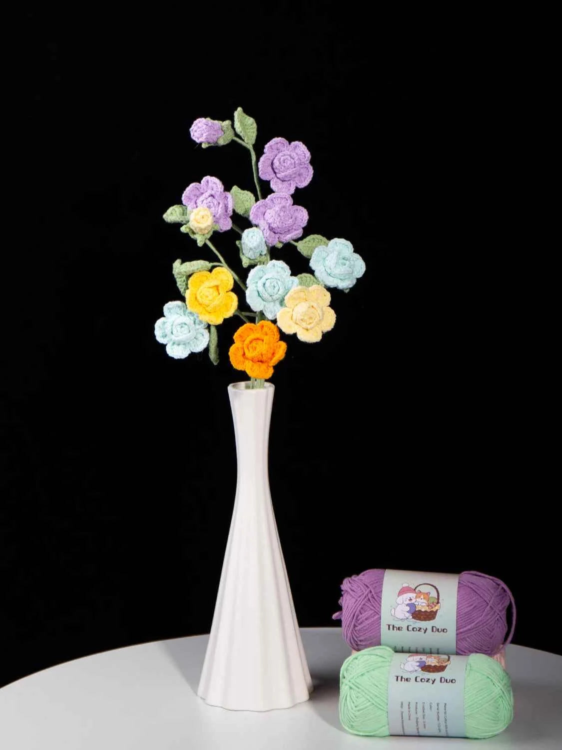 Handmade Crochet Barbie Rose Bouquet Material Kits