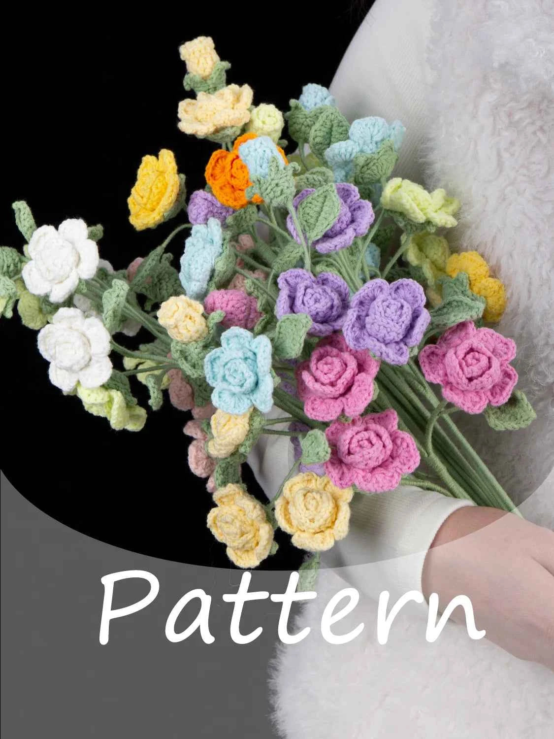 Handmade Crochet Barbie Rose Bouquet Material Kits