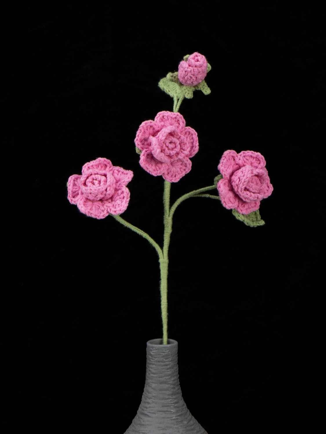 Handmade Crochet Barbie Rose Bouquet Material Kits