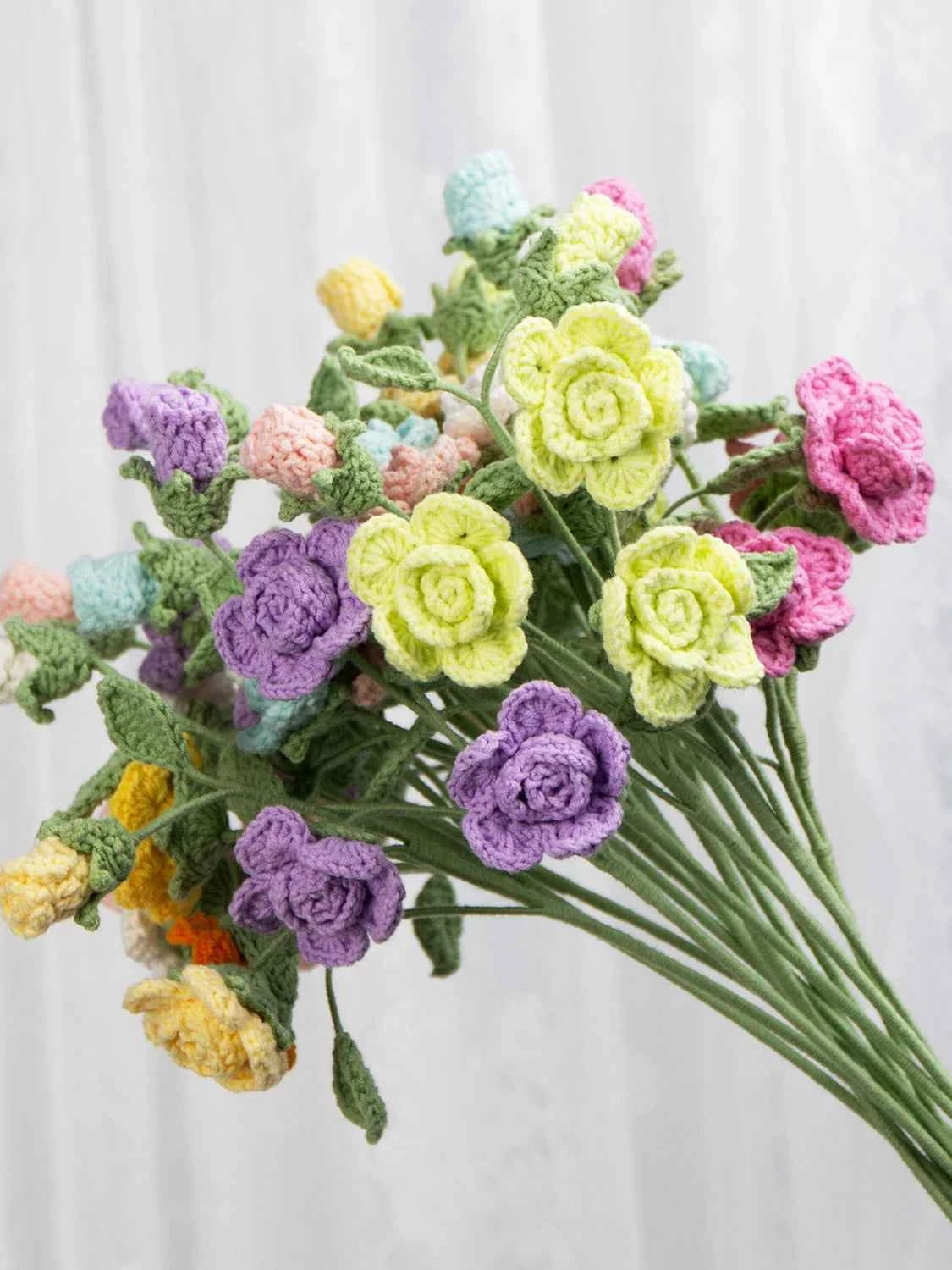 Handmade Crochet Barbie Rose Bouquet Material Kits