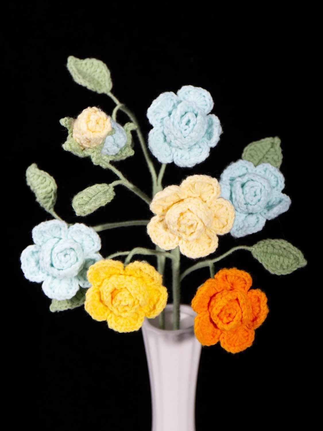 Handmade Crochet Barbie Rose Bouquet Material Kits