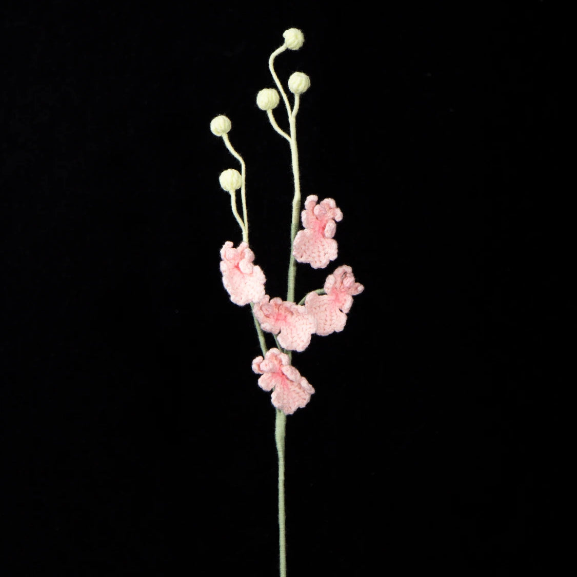 Handmade Crochet Dancing Orchid Forever Blooming Artificial Flower Bouquet