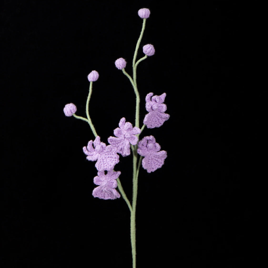 Handmade Crochet Dancing Orchid Forever Blooming Artificial Flower Bouquet