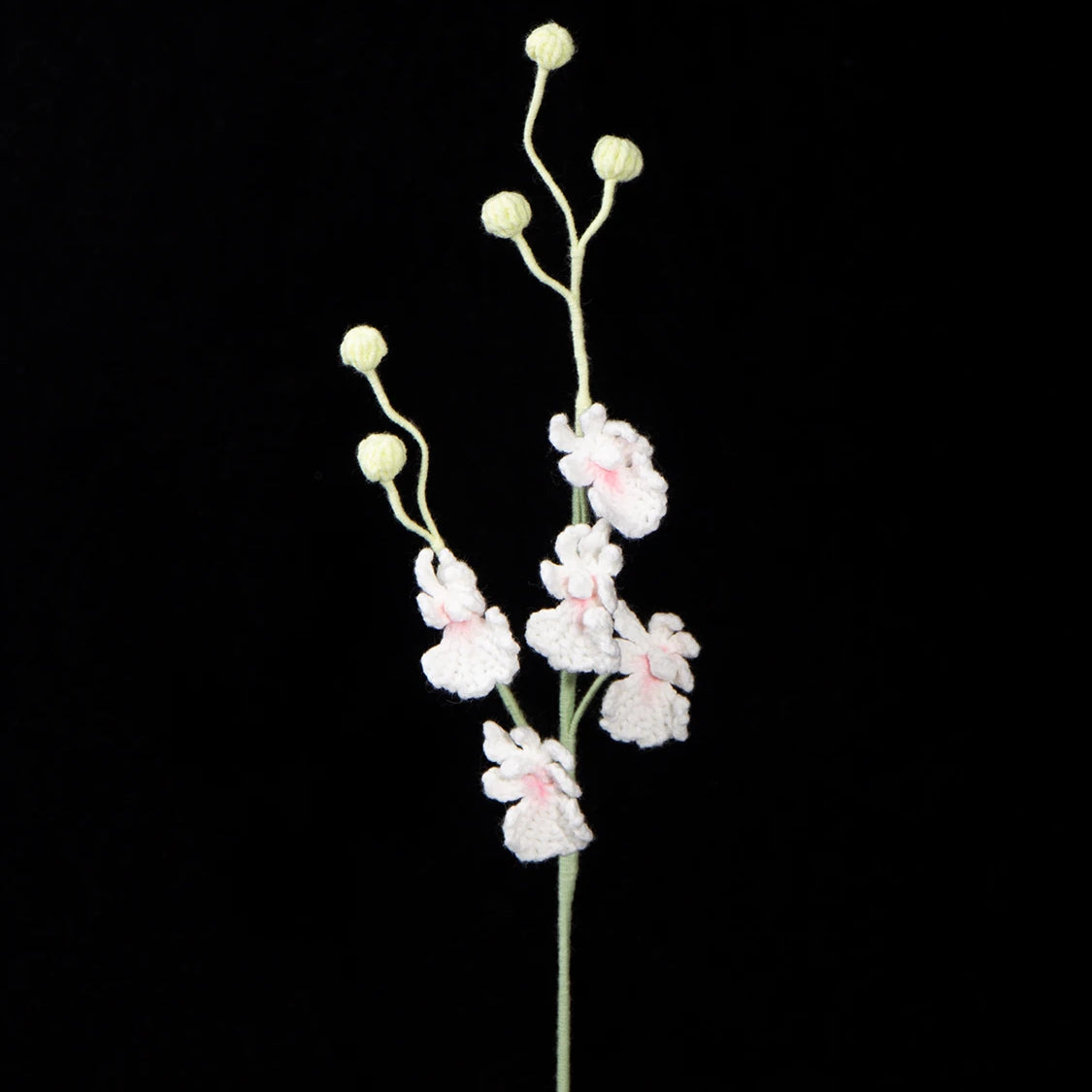 Handmade Crochet Dancing Orchid Forever Blooming Artificial Flower Bouquet
