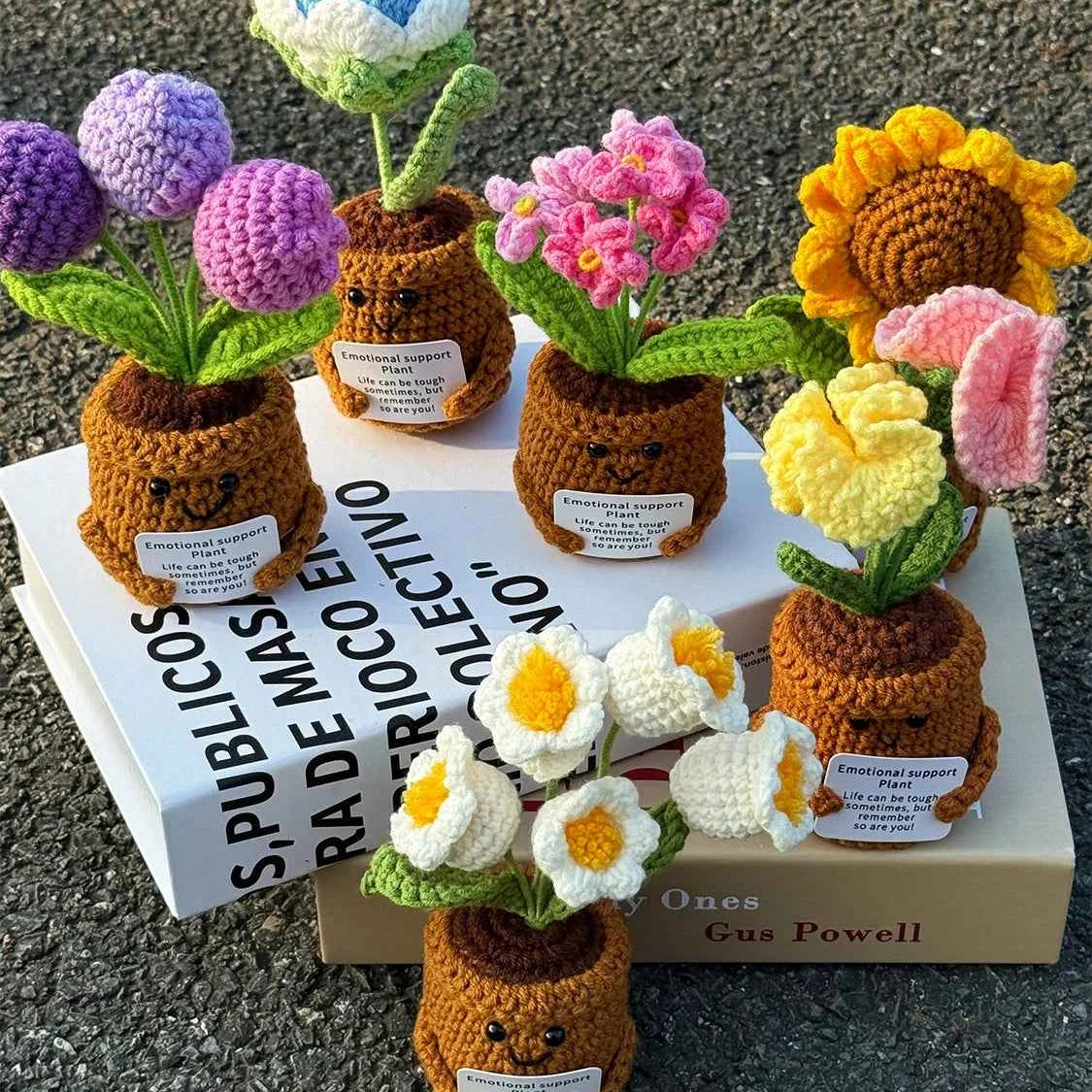 Handmade Crochet Emotional Support Plant Potted Flower