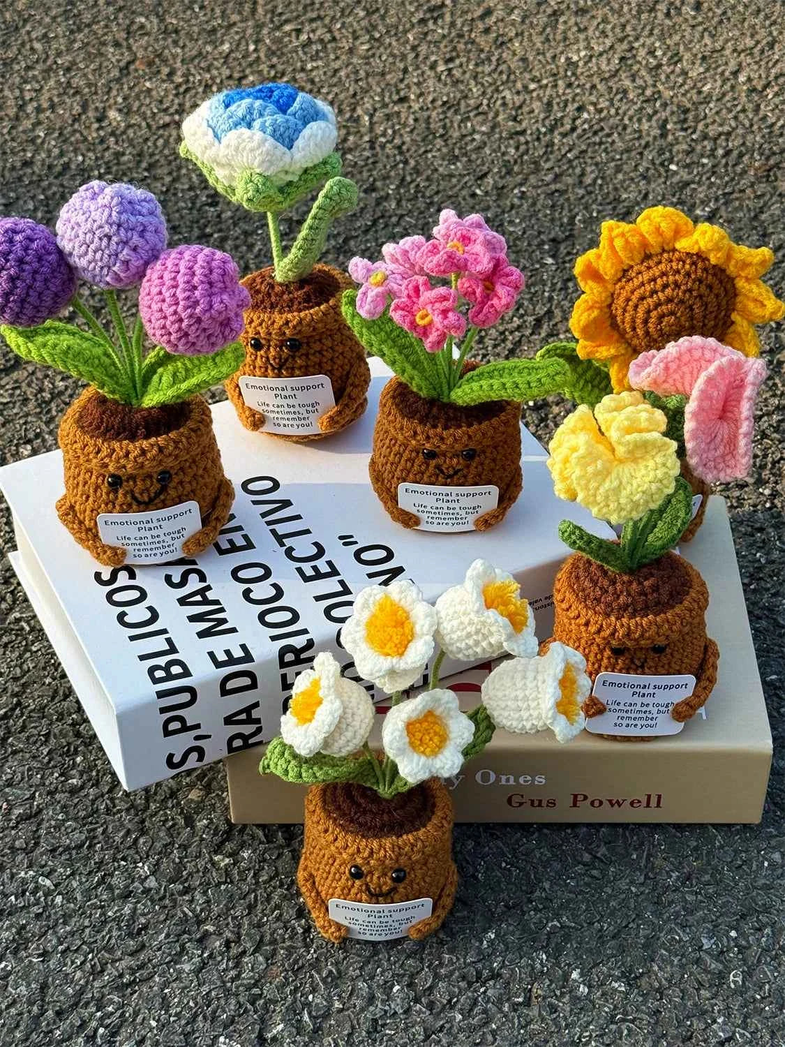 Handmade Crochet Emotional Support Plant Potted Flower