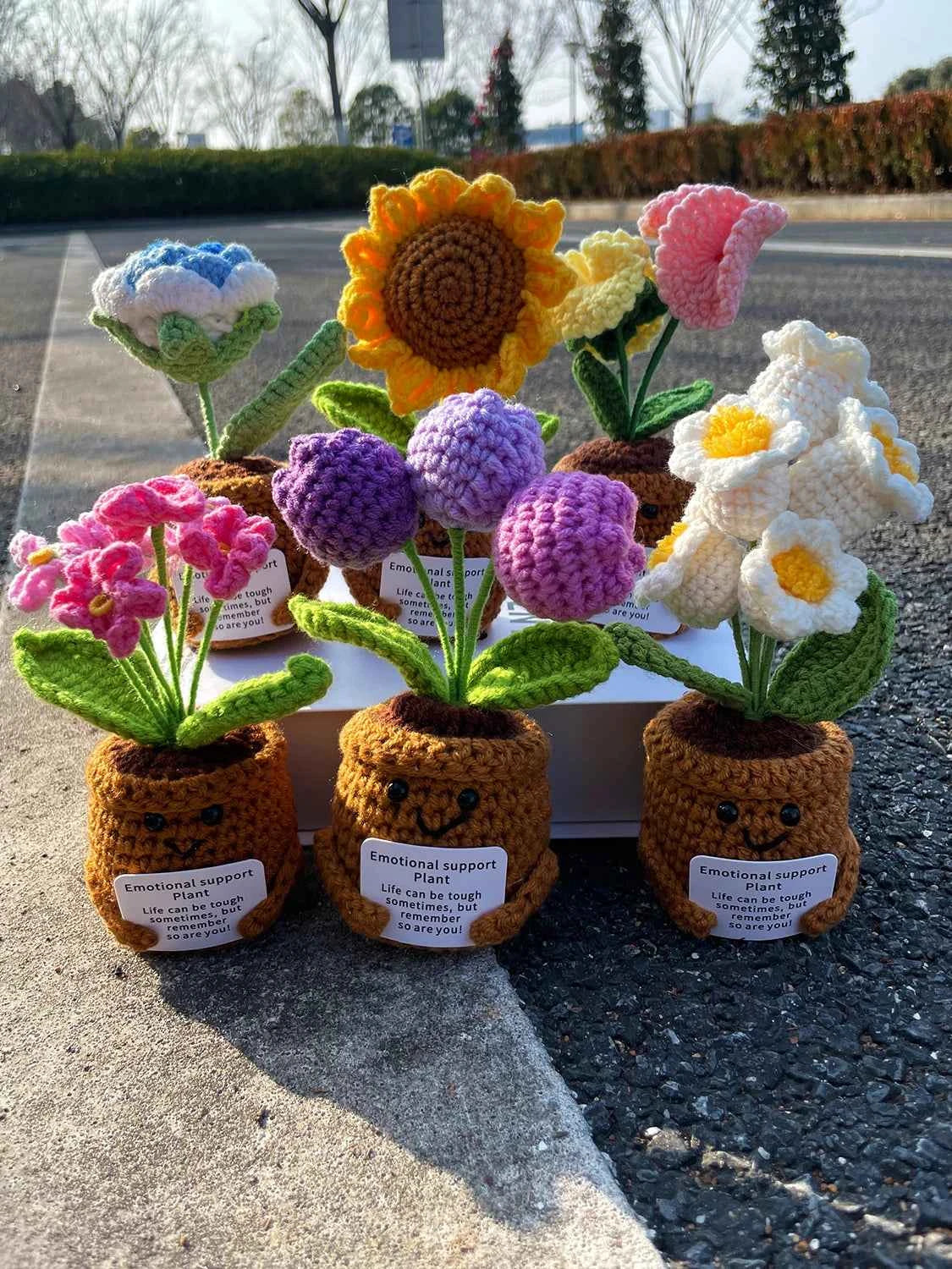 Handmade Crochet Emotional Support Plant Potted Flower
