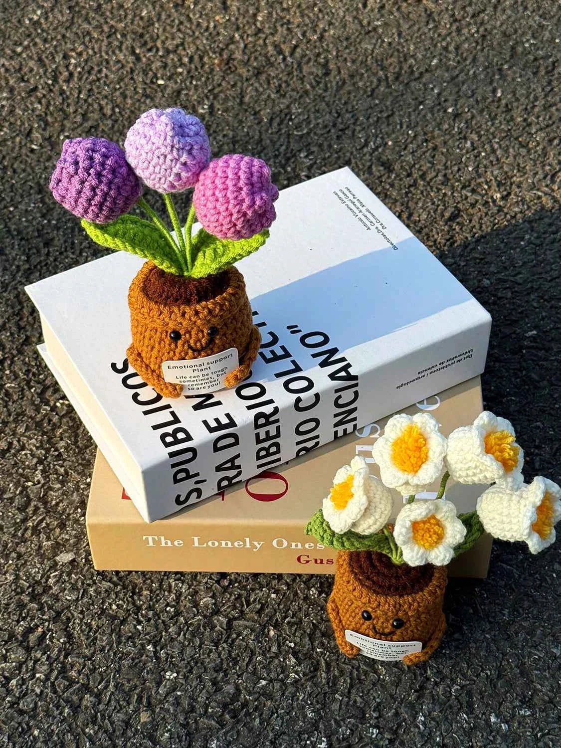 Handmade Crochet Emotional Support Plant Potted Flower
