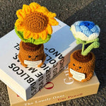 Handmade Crochet Emotional Support Plant Potted Flower