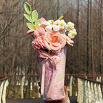 Handmade Crochet Flower Bouquet, Pink Roses & Tulips, Forever Flowers Gift for Mother's Day, Birthday, Anniversary