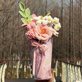 Handmade Crochet Flower Bouquet, Pink Roses & Tulips, Forever Flowers Gift for Mother's Day, Birthday, Anniversary