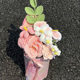 Handmade Crochet Flower Bouquet, Pink Roses & Tulips, Forever Flowers Gift for Mother's Day, Birthday, Anniversary