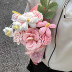 Handmade Crochet Flower Bouquet, Pink Roses & Tulips, Forever Flowers Gift for Mother's Day, Birthday, Anniversary