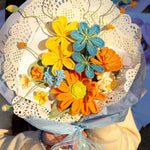 Crochet Flower Bouquet Kit with Full Materials | DIY Handmade Craft Gift for Home Decor