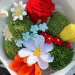 Handmade Crochet Flower Bouquet – Knitted Rose Tulip Daisy Yarn Flowers