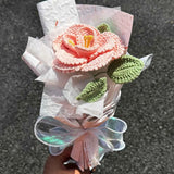 Handmade Crochet French Rose | Single Stem Mini Bouquet Gift