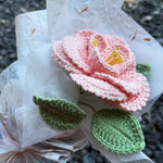 Handmade Crochet French Rose | Single Stem Mini Bouquet Gift