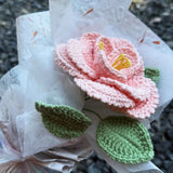 Handmade Crochet French Rose | Single Stem Mini Bouquet Gift