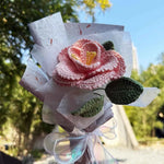 Handmade Crochet French Rose | Single Stem Mini Bouquet Gift
