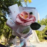 Handmade Crochet French Rose | Single Stem Mini Bouquet Gift