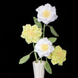 Handcrafted Knitted Gardenia | Artificial Floral Accent Stem
