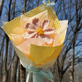 Handmade Crochet Gesang Flower Bouquet, Mini Knitted Flower Gift, Everlasting Floral Decor, Desk Decor, Wedding Favor, Gift for Her