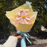 Handmade Crochet Gesang Flower Bouquet, Mini Knitted Flower Gift, Everlasting Floral Decor, Desk Decor, Wedding Favor, Gift for Her