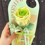 Handmade Crochet Green Rose Flower Bouquet