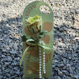 Handmade Crochet Green Rose Flower Bouquet