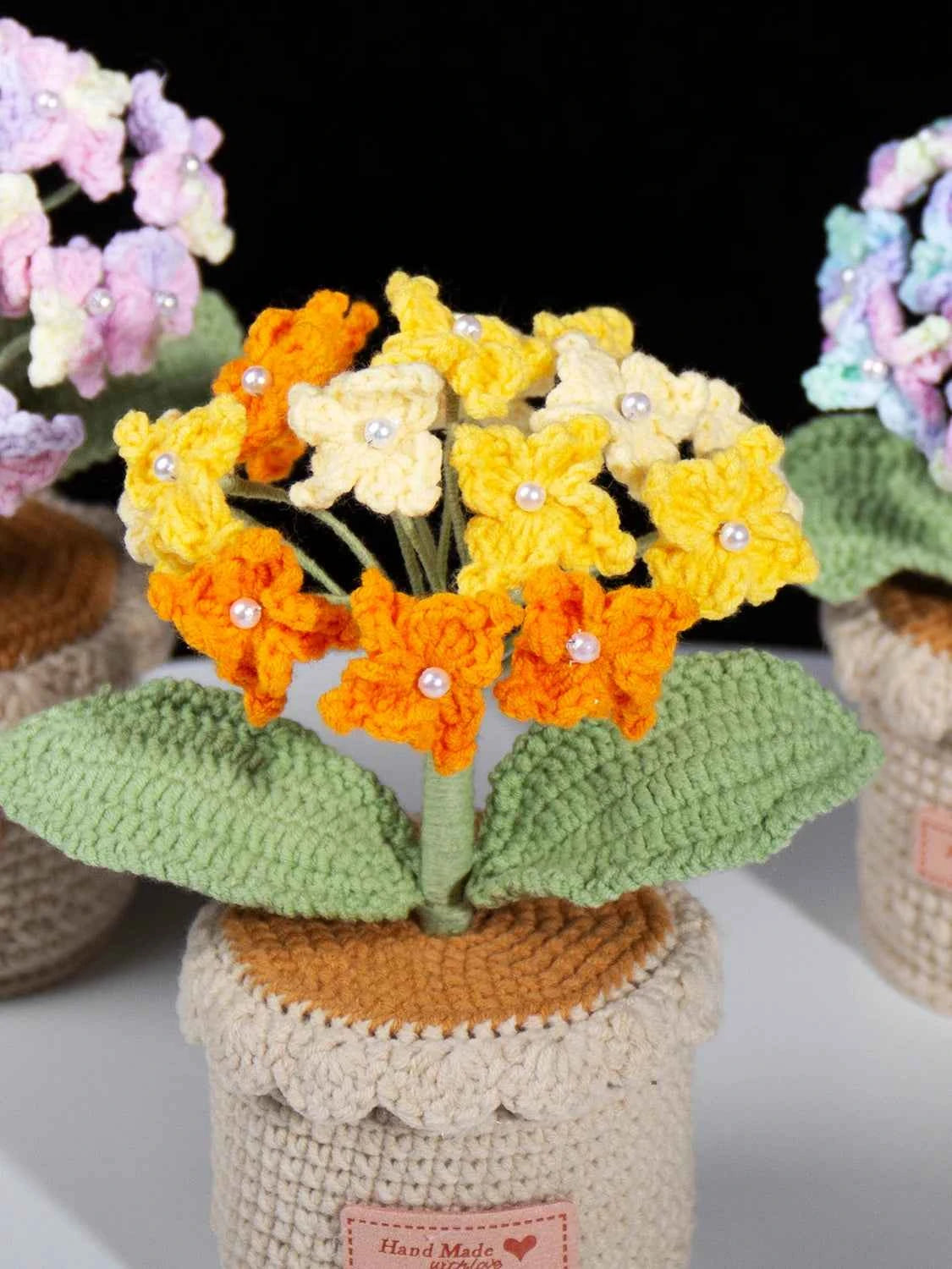 Handmade Crochet Hydrangea Potted Plant